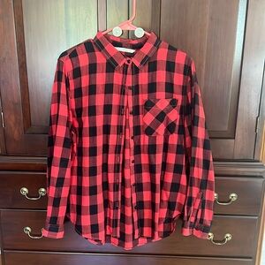 Womens VanillaStar Buffalo plaid flannel shirt